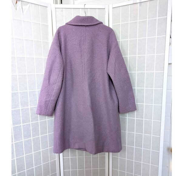 BCBGeneration Womens Double-Breasted Boucle Walker Coat Purple Iris Size XL - Picture 6 of 9